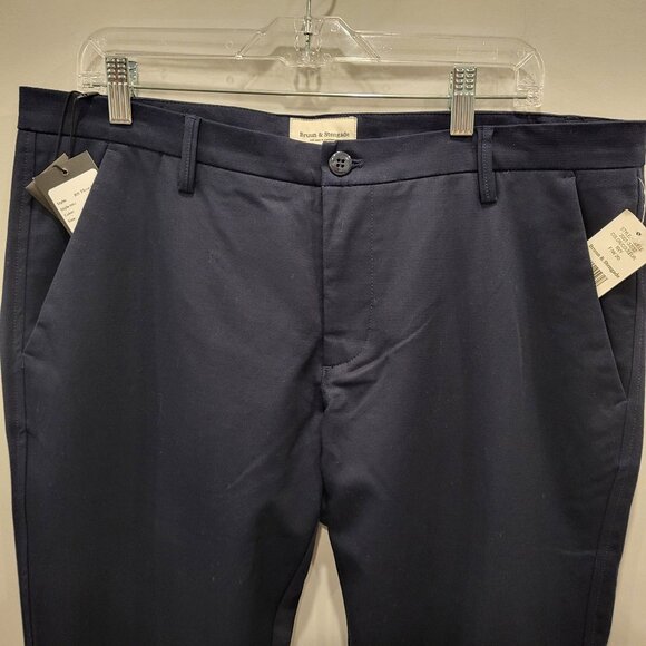 Bruun and Stengade Cotton Spandex Navy Chino Men's Pants Size 36 - Picture 1 of 14
